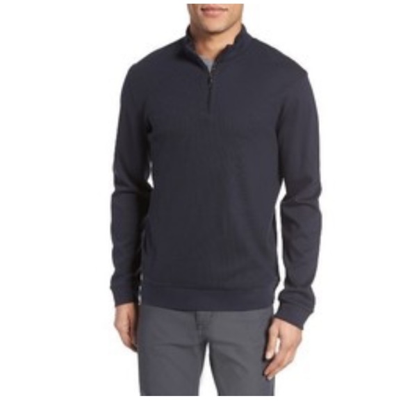 Boss Other - • Boss • Men’s Sidney 10 Quarter Zip Pullover Sweatshirt Navy Blue Medium